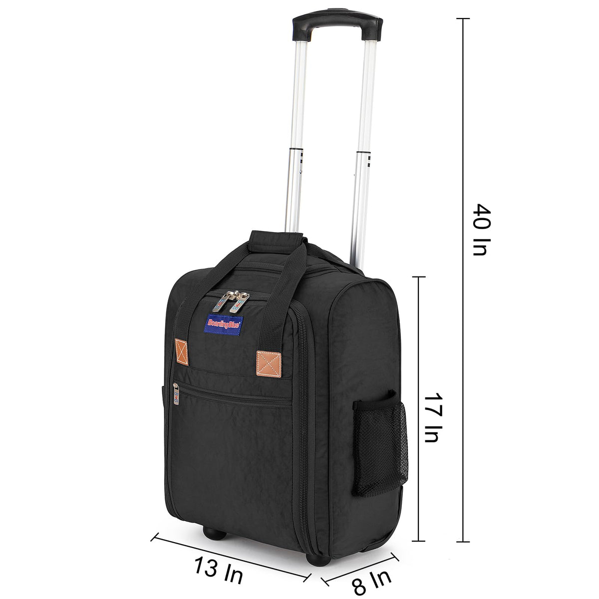17x13x8 Inches Rolling Underseat Travel Bag Black Q8737
