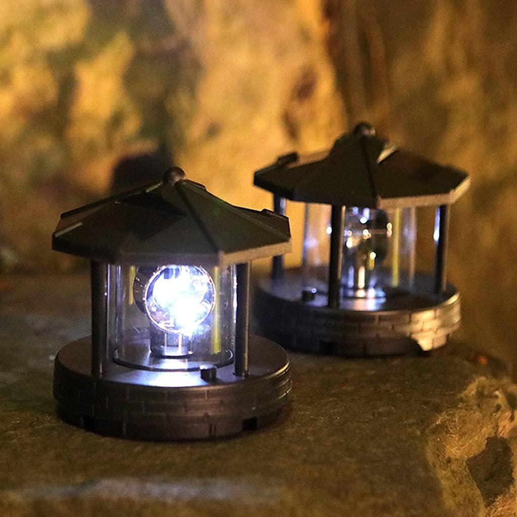 2 Pieces Solar Powered Lighthouse Shape Light G37229