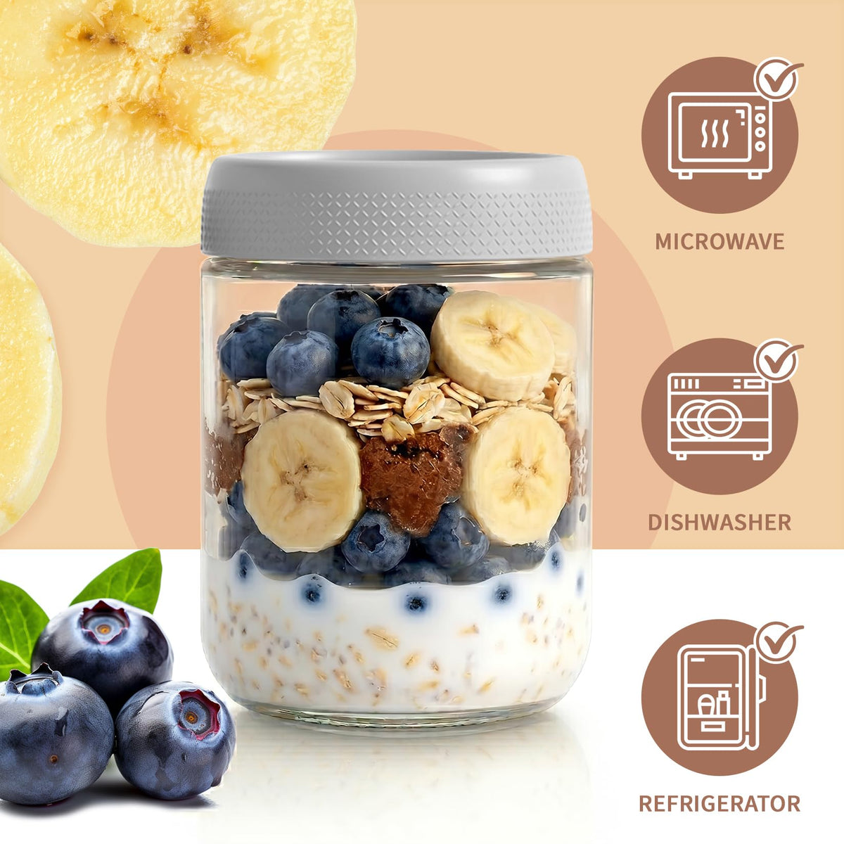 12 Pack 16 oz Glass Jars with Lid D43030