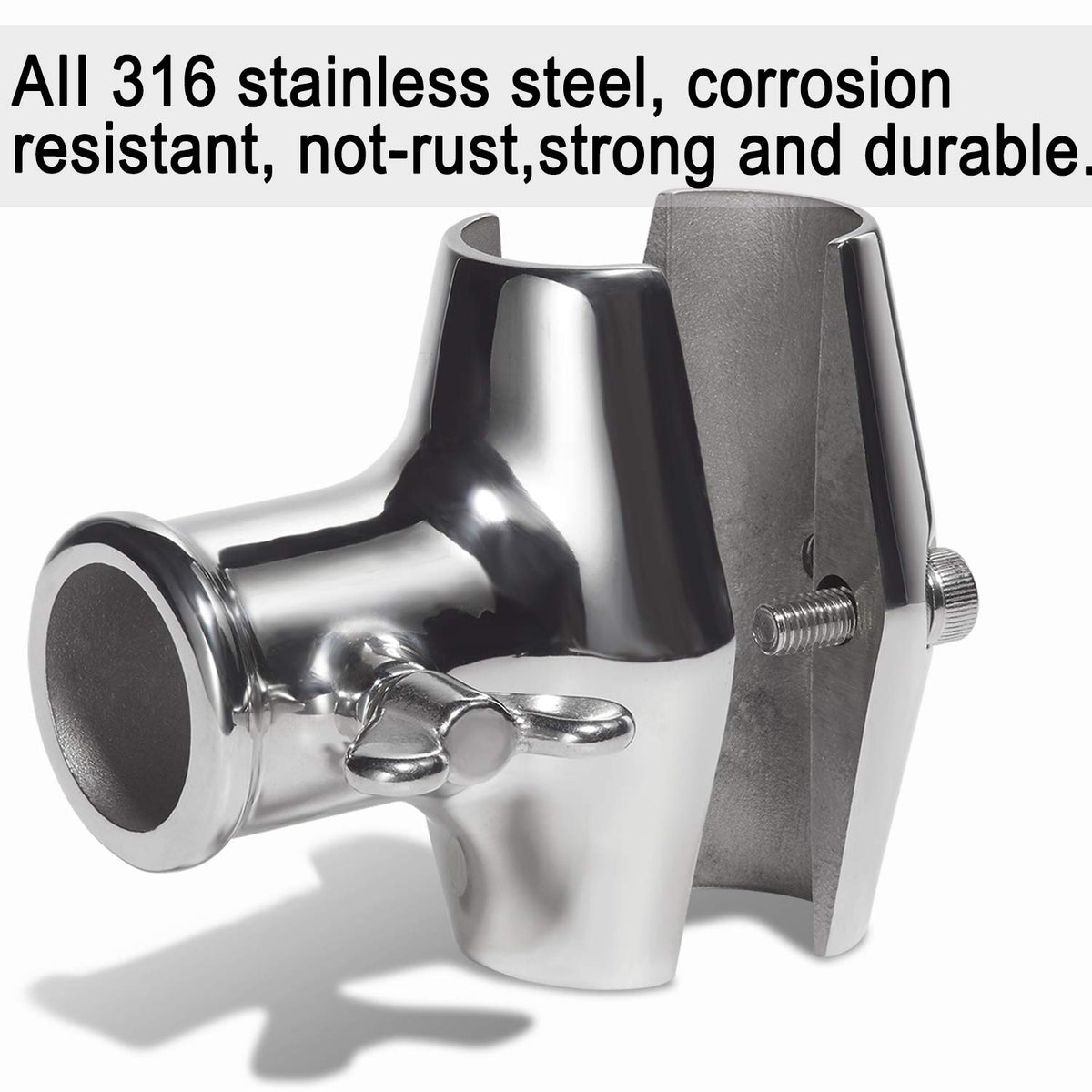 Rail Mount 316 Stainless Steel Flag Pole Holder C437
