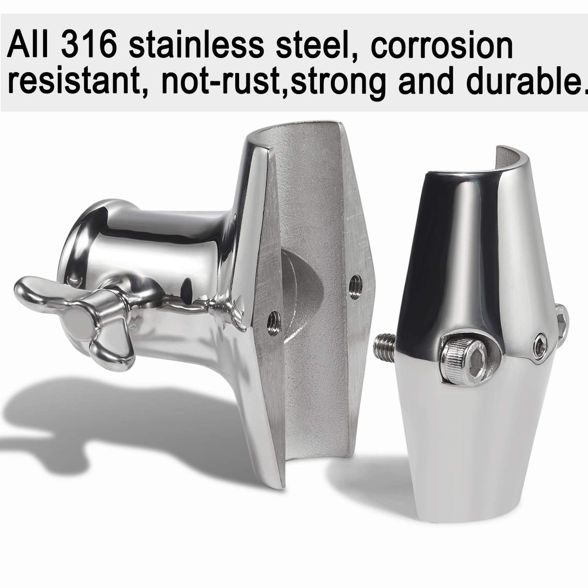Rail Mount 316 Stainless Steel Flag Pole Holder C437