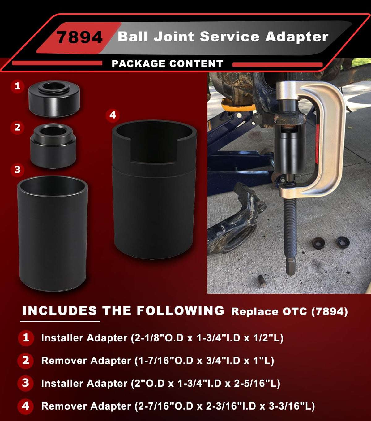 4PCS Ball Joint Service Adapter Set V446662