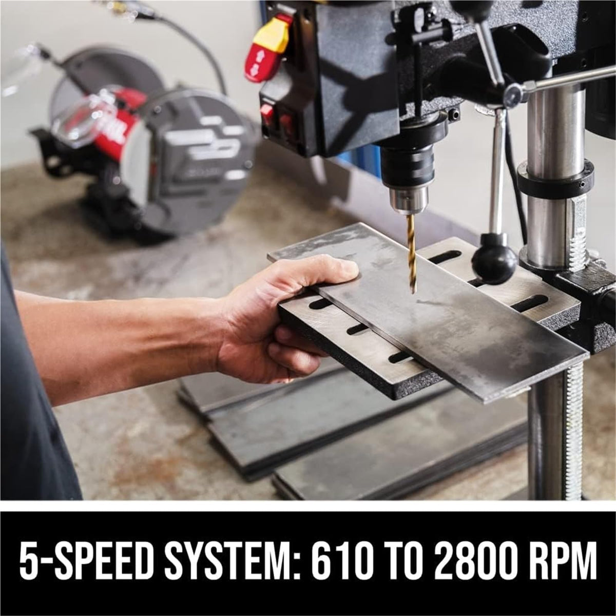 10 In. 5-Speed Benchtop Drill Press with Work Light C120
