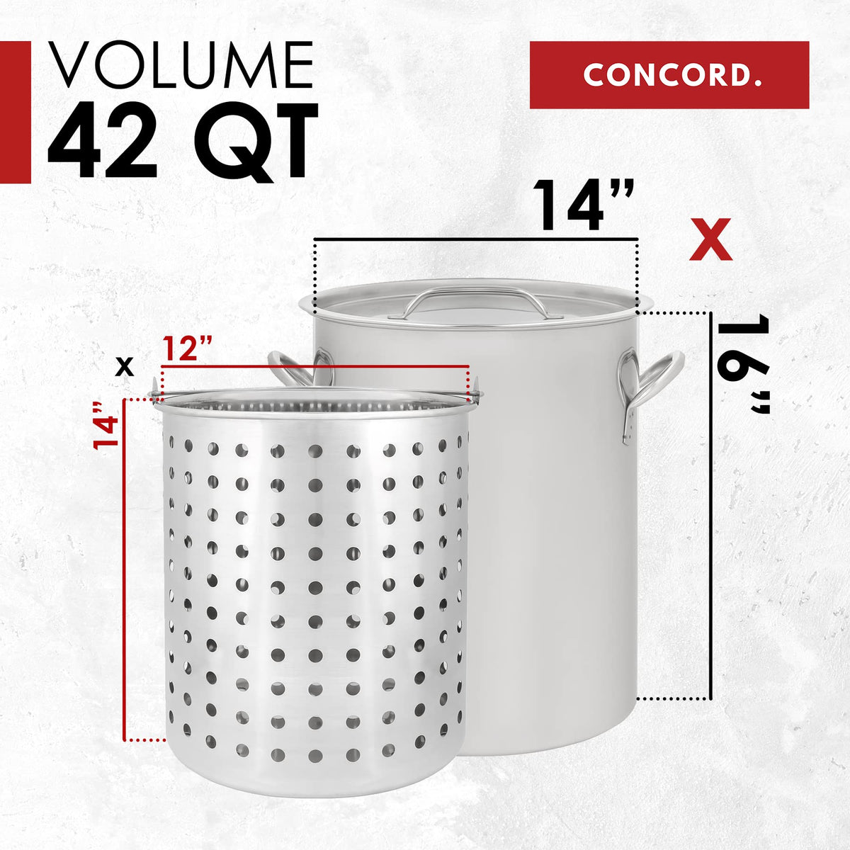 42 QT Stainless Steel Stock Pot with Basket G8824