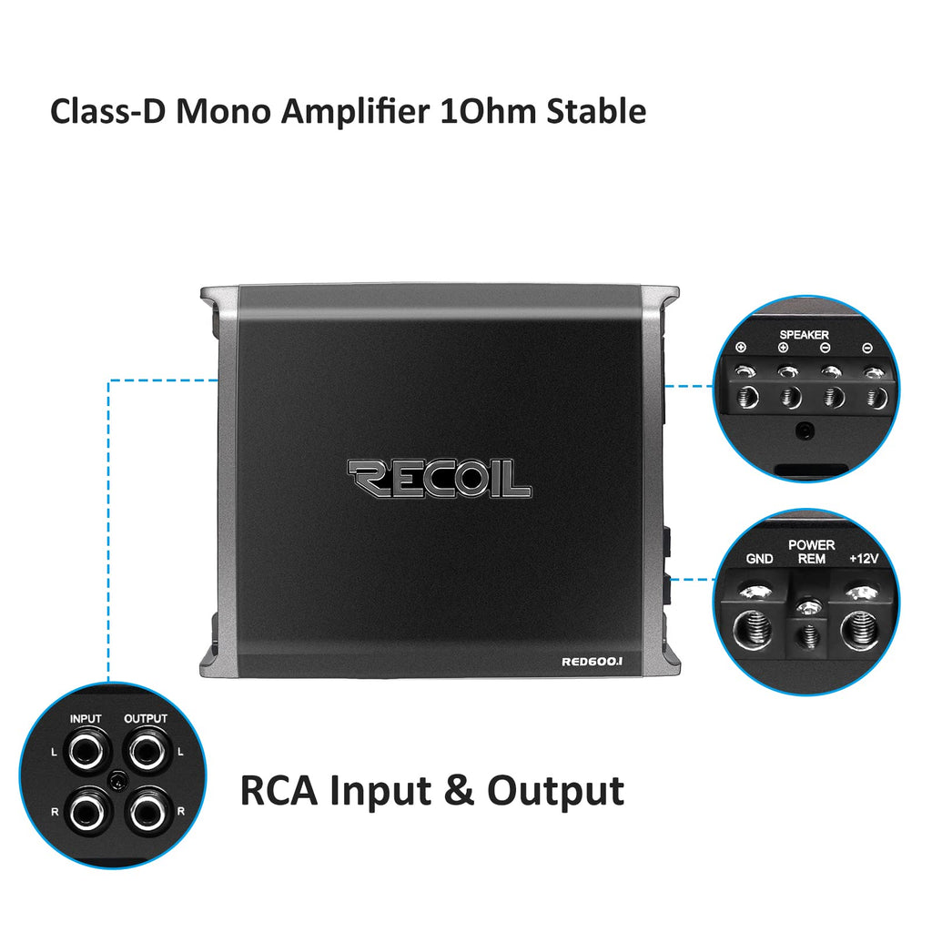 1320 Watts Class-D Car Audio Mono-Block Subwoofer Amplifier C8269