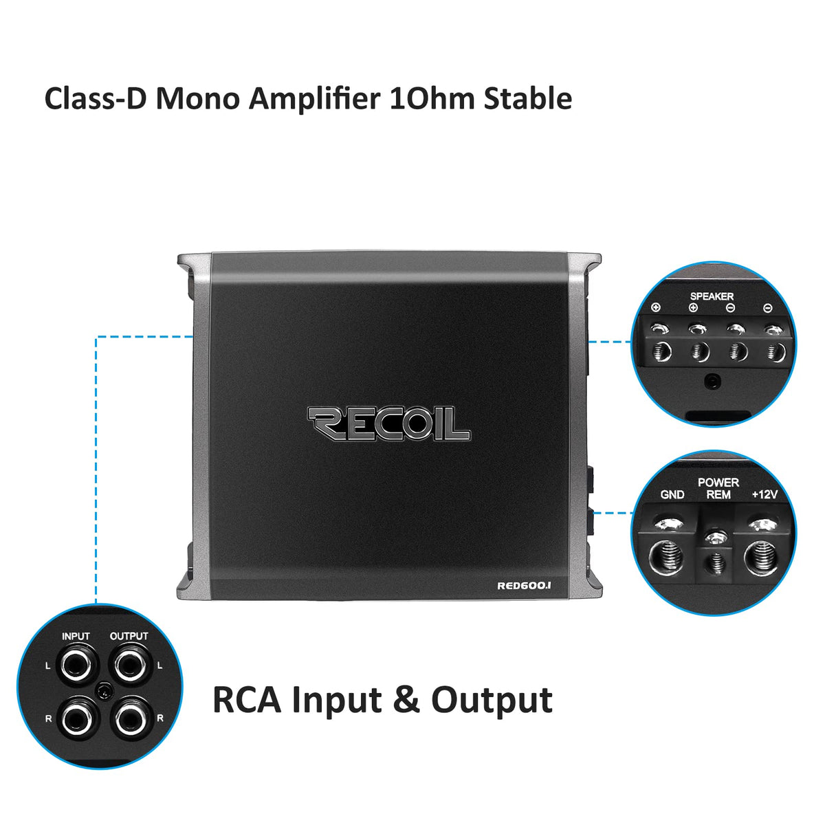 1320 Watts Class-D Car Audio Mono-Block Subwoofer Amplifier C8269