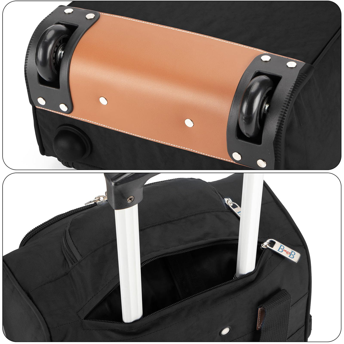 17x13x8 Inches Rolling Underseat Travel Bag Black Q8737