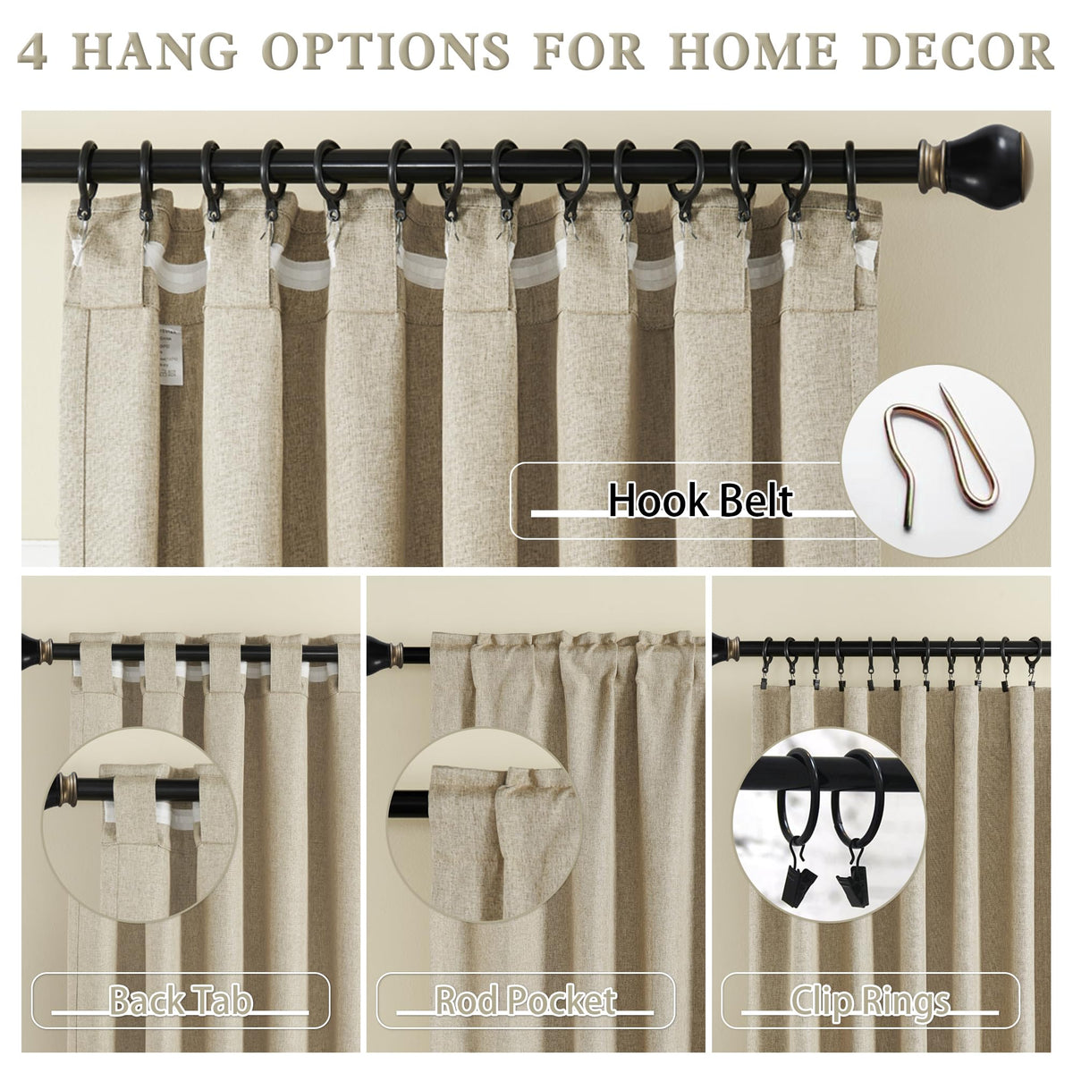 132 Inch Blackout Curtains 11 ft Long Pinch Pleated Drapes 2 Panels F35372