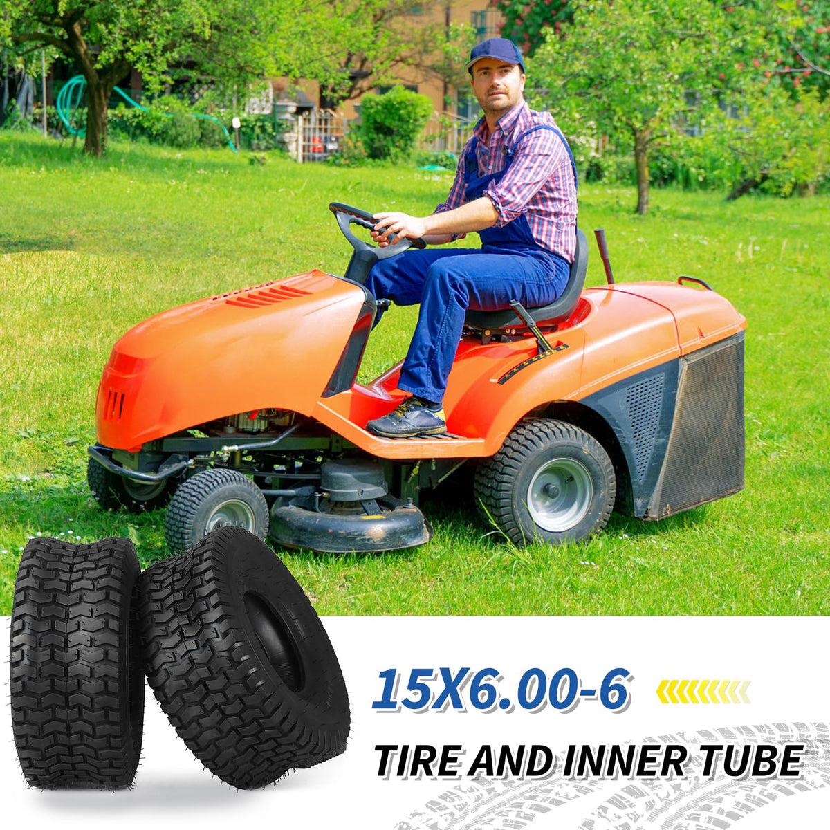 15x6.00-6 Tire and Inner Tube Set, 2 Pack A17694
