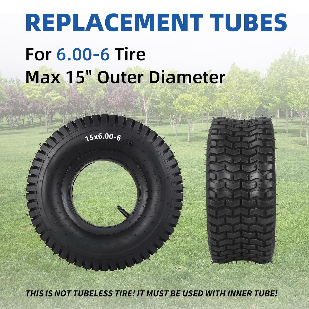 15x6.00-6 Tire and Inner Tube Set, 2 Pack A17694