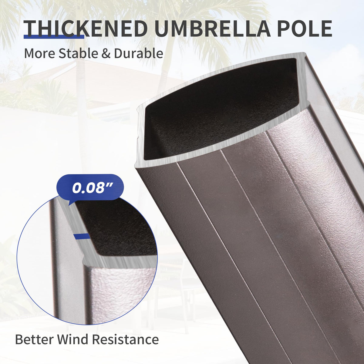 10 X 13 FT Cantilever Patio Umbrella with Base & Lights Y4886