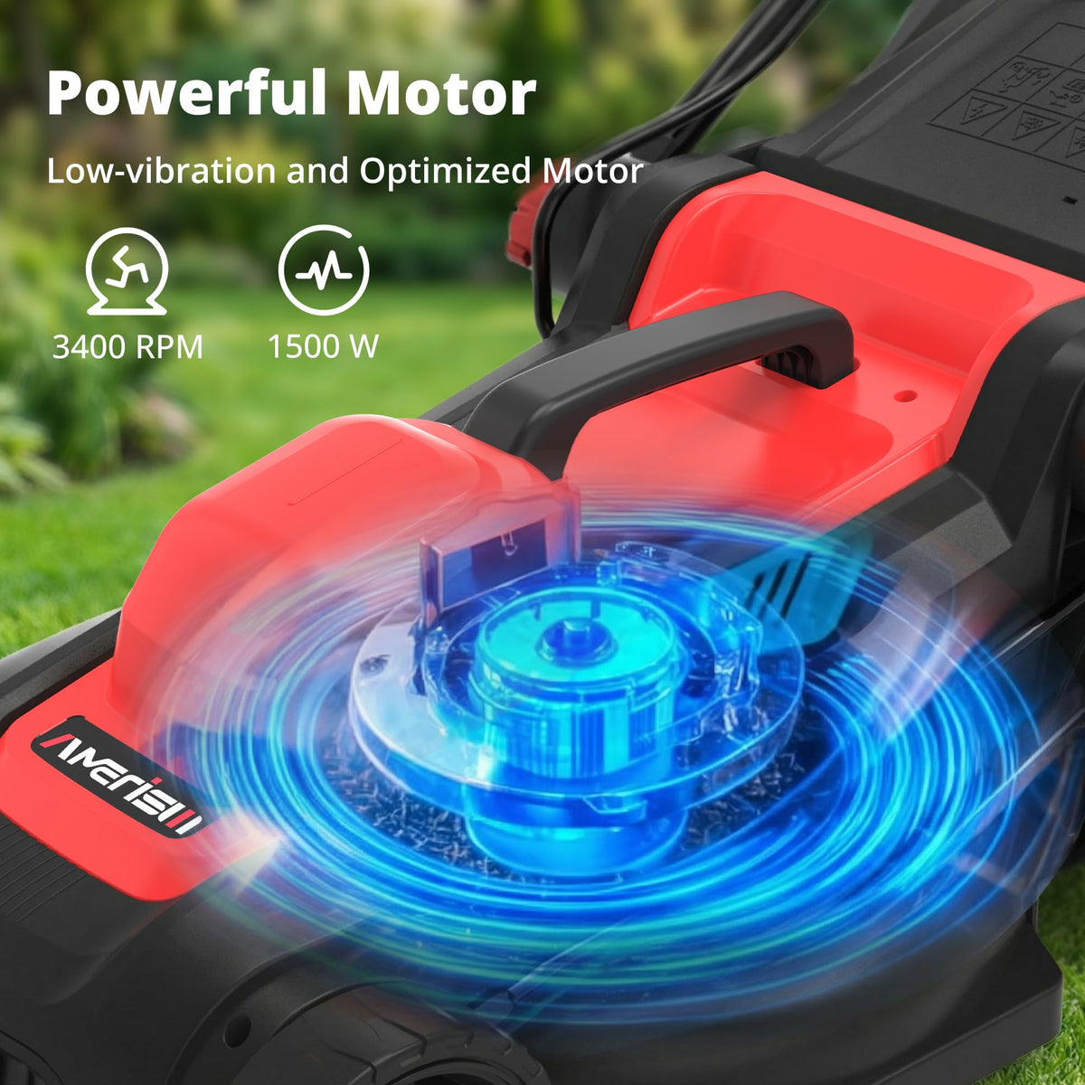 14" 2IN1 Corded Electric Lawn Mower with 10-Gallon Collection Bag F1904