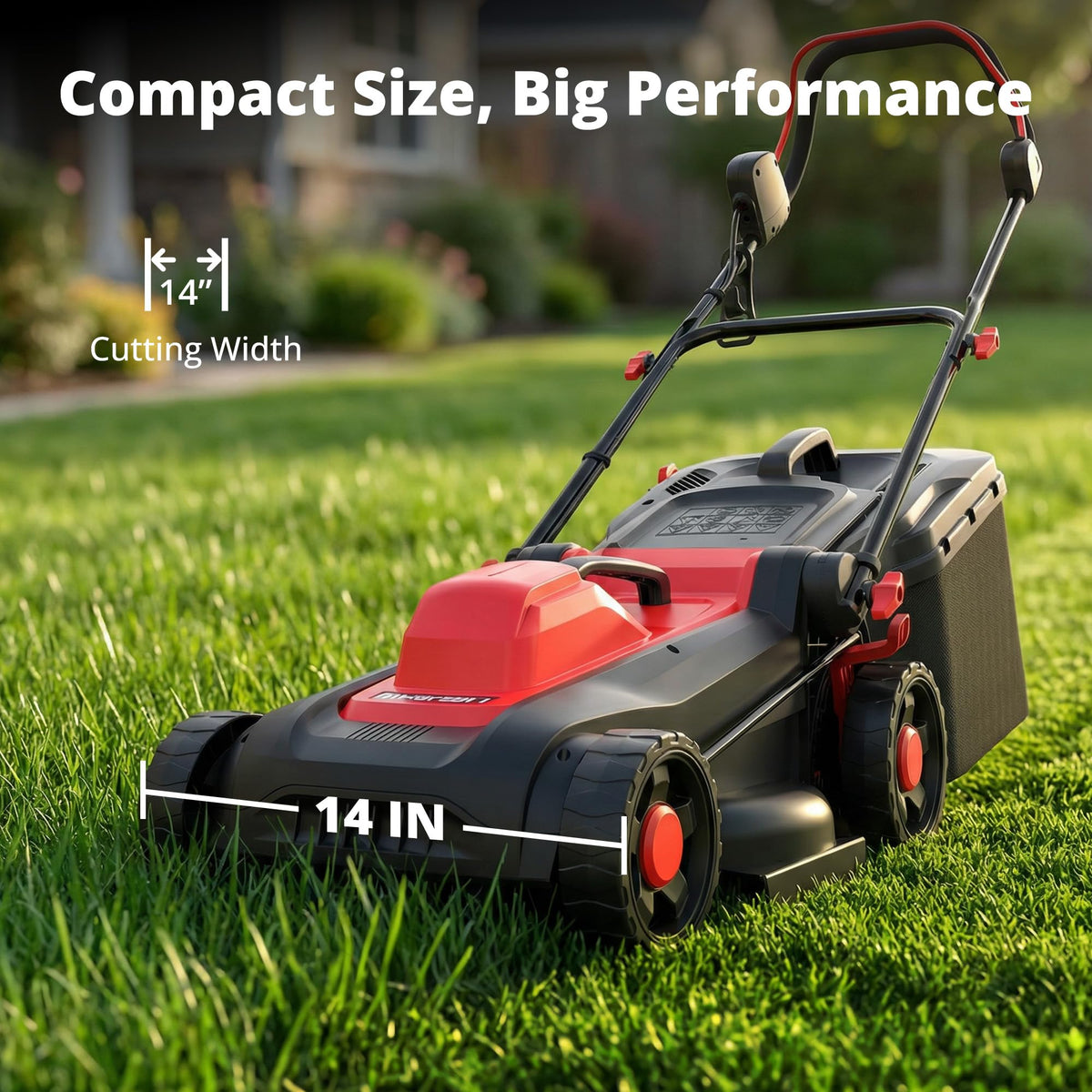 14" 2IN1 Corded Electric Lawn Mower with 10-Gallon Collection Bag F1904